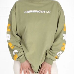 Herencia Co Olive Graphic Crewneck Sweatshirt